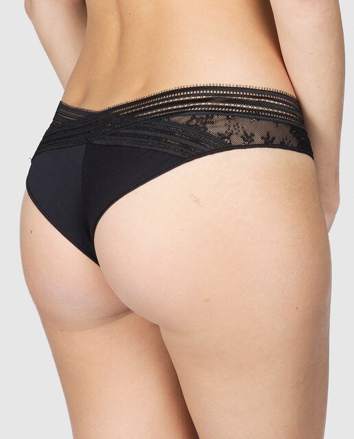 Tanga Miss Lejaby sexy de mujer con bordados cruzado