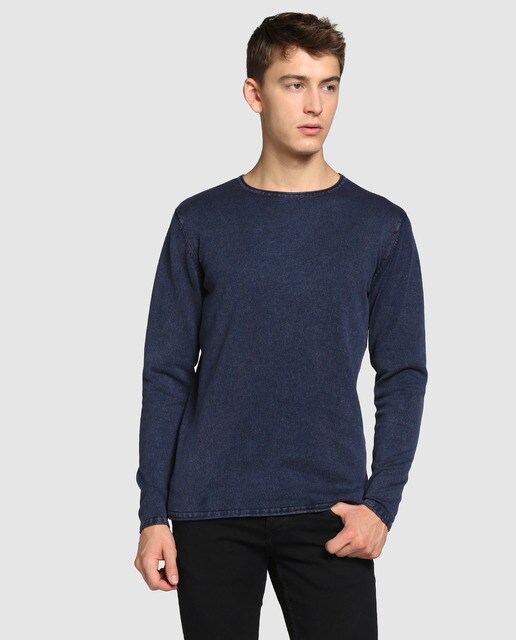 Jersey de hombre Only & Sons azul con cuello redondo
