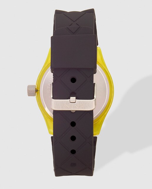 Reloj de hombre Pontina deportivo símil silicona negro