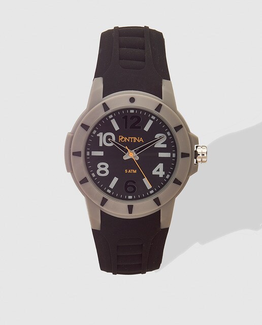Reloj de hombre Pontina deportivo símil silicona gris