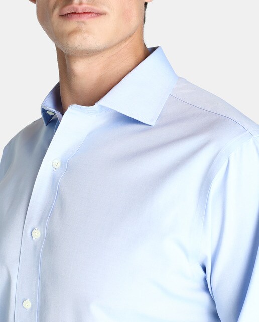 Camisa Regent Non Iron de hombre Brooks Brothers slim lisa azul