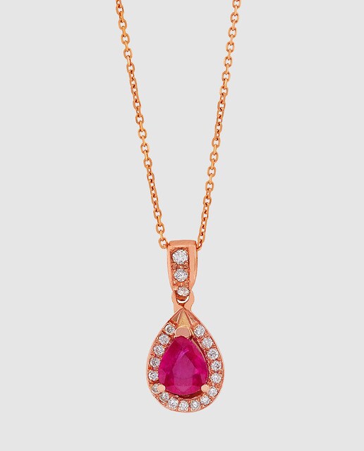 Colgante Rainbow de oro rosa, rubí y brillantes Eugenio Lumbreras