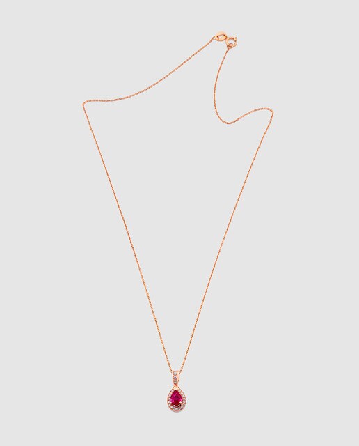 Colgante Rainbow de oro rosa, rubí y brillantes Eugenio Lumbreras