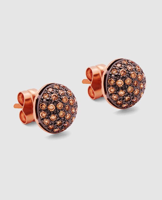 Pendientes Brown & Rose de oro rosa y diamantes brown Eugenio Lumbreras