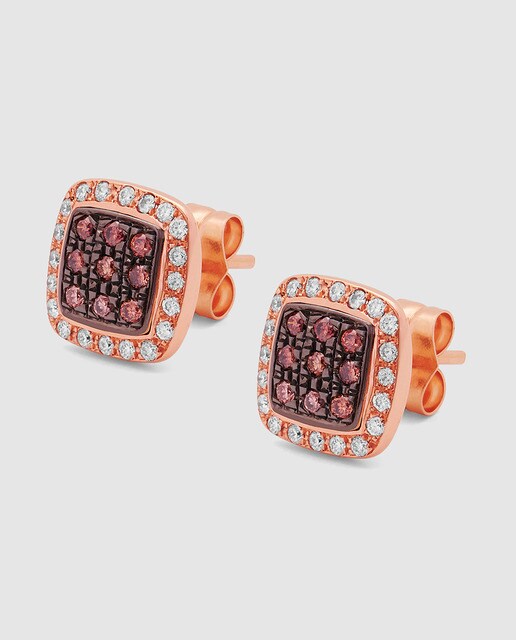 Pendientes Brown & Rose de oro rosa y diamantes brown Eugenio Lumbreras