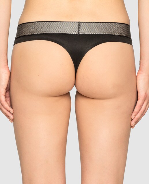 Tanga liso de mujer Calvin Klein negro
