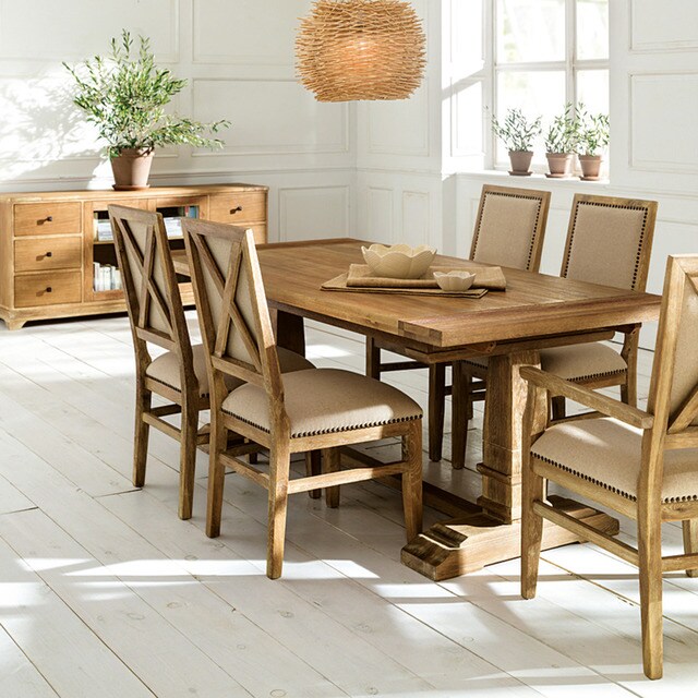 Silla de comedor de roble tapizada con brazos Vintage El Corte Inglés