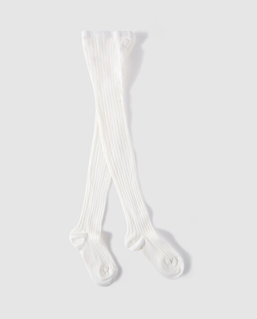 Collants canelados cru