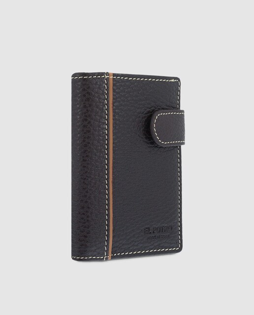 Cartera de hombre en piel de color marrón con monedero