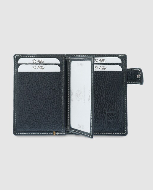 Cartera de hombre en piel de color marrón con monedero