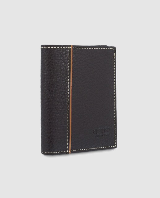 Cartera de hombre en piel de color marrón