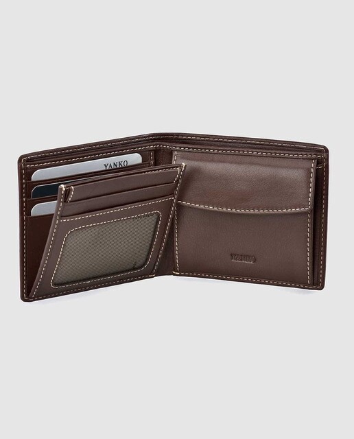 Cartera tipo americano de hombre en piel
