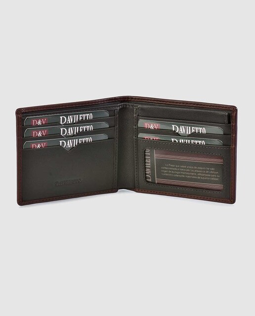 Cartera de hombre tipo americano de piel en marrón