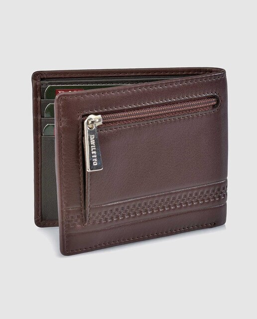 Cartera de hombre tipo americano de piel en marrón