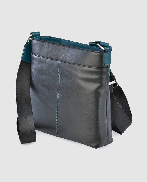 Bandolera de hombre de piel en negro