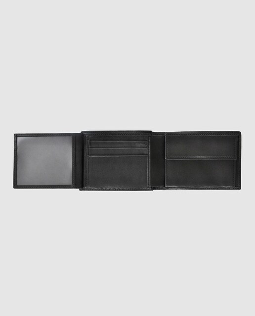 Cartera americana negra con dos billeteros