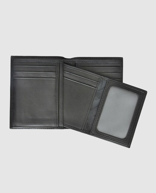 Cartera de piel negra con suplemento extraíble