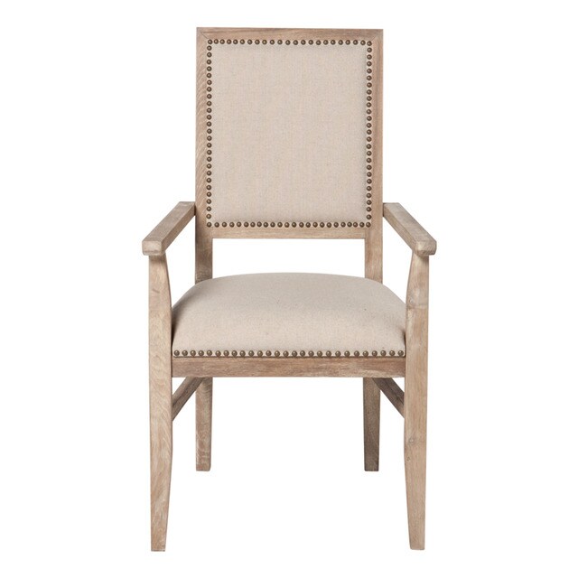 Silla de comedor de roble tapizada con brazos Vintage El Corte Inglés