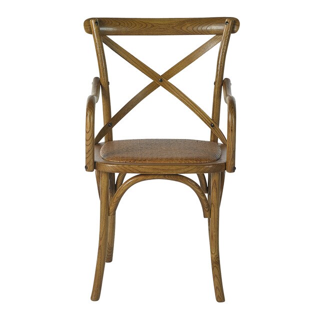 Silla de comedor de madera y ratán con brazos Aspa El Corte Inglés