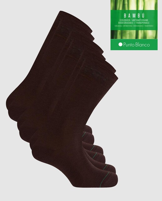 Pack de tres pares de calcetines de bambú de hombre Punto Blanco cortos negros