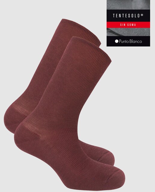Calcetines de hombre Punto Blanco cortos granates