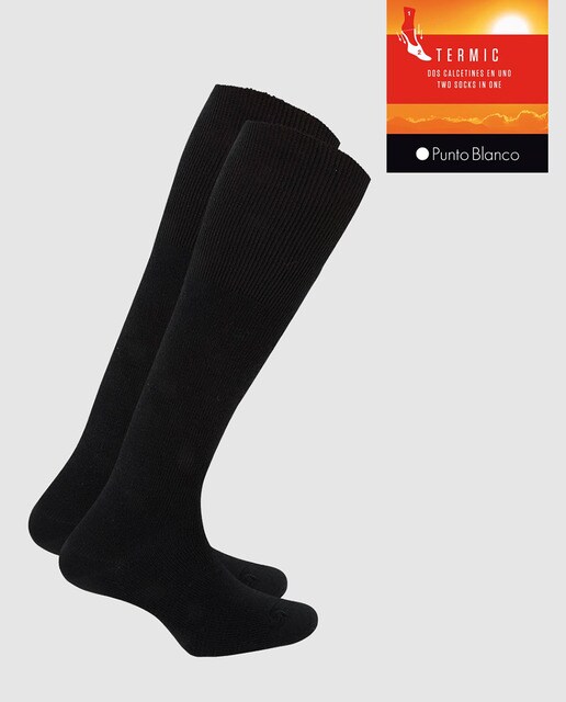 Calcetines de hombre Punto Blanco altos negros