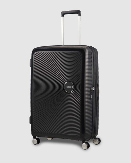 Maleta grande expandible SOUNDBOX rígida negra, con capacidad hasta 110L