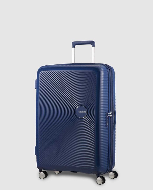 Maleta grande expandible SOUNDBOX rígida azul, con capacidad hasta 110L