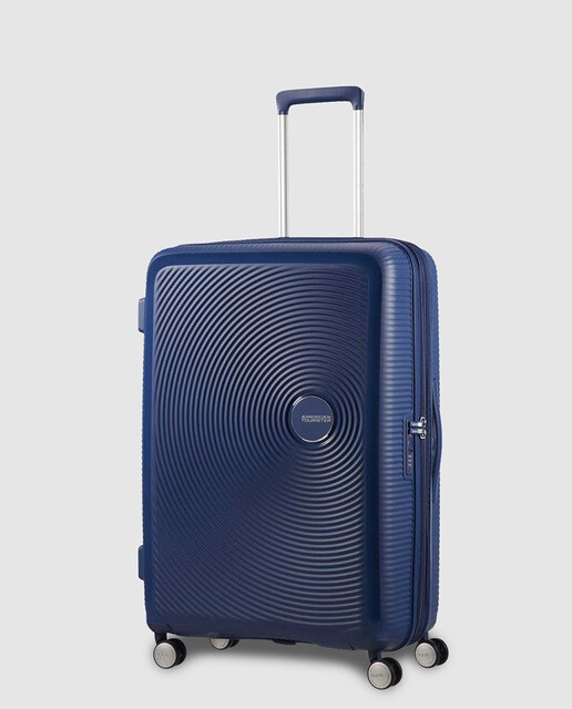 Maleta grande expandible SOUNDBOX rígida azul, con capacidad hasta 110L