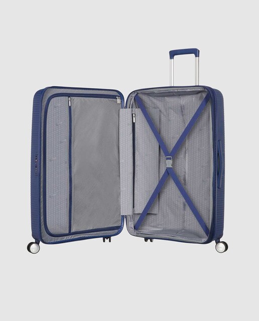 Maleta grande expandible SOUNDBOX rígida azul, con capacidad hasta 110L