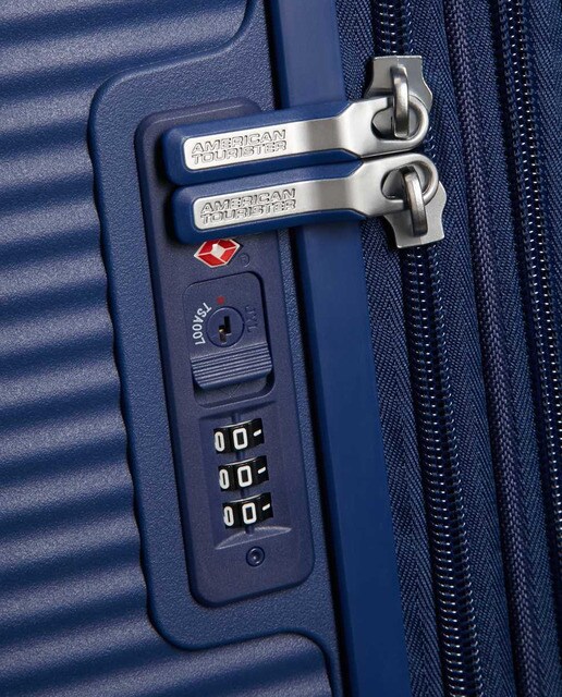 Maleta grande expandible SOUNDBOX rígida azul, con capacidad hasta 110L