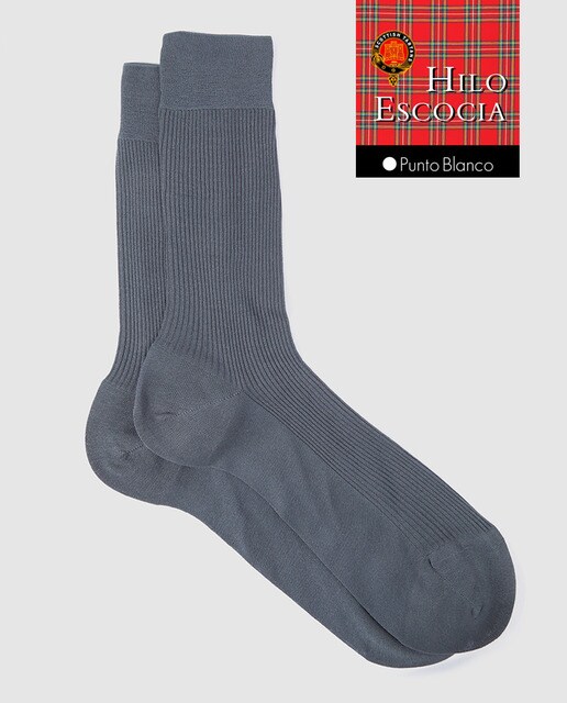 Calcetines de hilo de escocia de hombre Punto Blanco