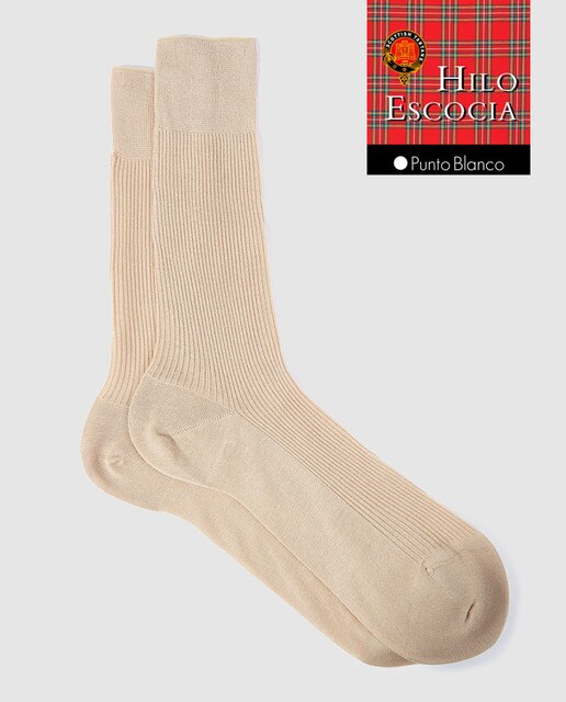 Calcetines de hilo de escocia de hombre Punto Blanco