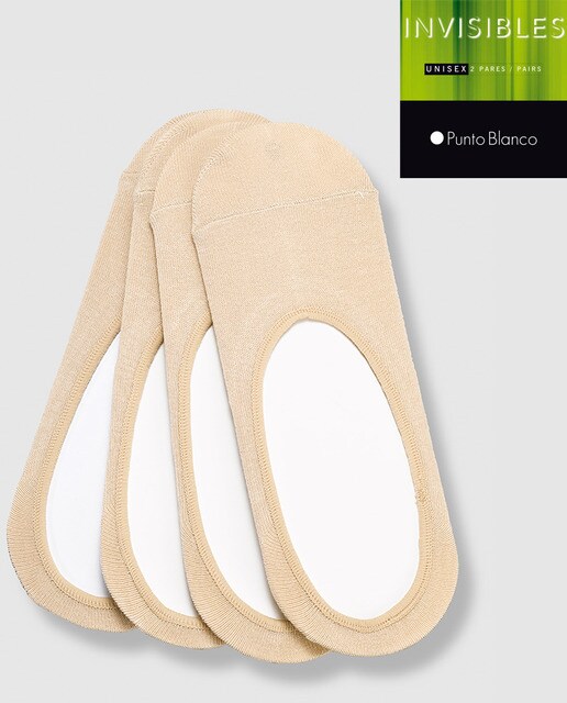 Pack de dos pares de pinkies de hombre Punto Blanco de algodón