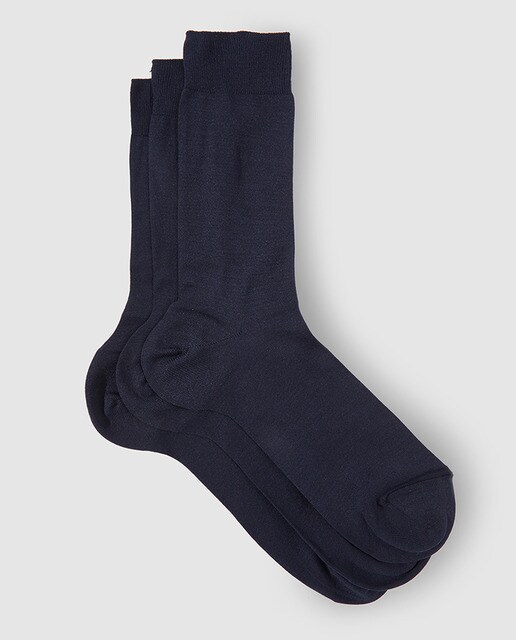 Pack de tres pares de calcetines de hombre Dustin cortos en azul