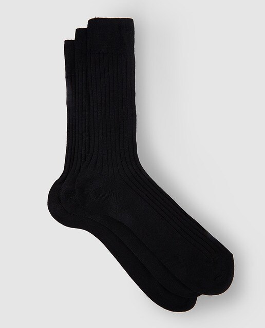 Pack de tres pares de calcetines de hombre Dustin cortos en negro