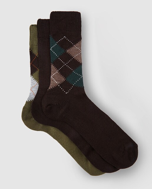 Pack de tres pares de calcetines de hombre Dustin cortos varios colores