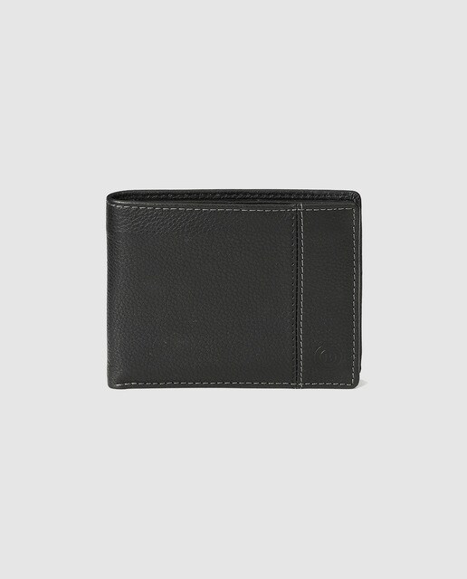 Cartera de piel negra con suplemento extraíble