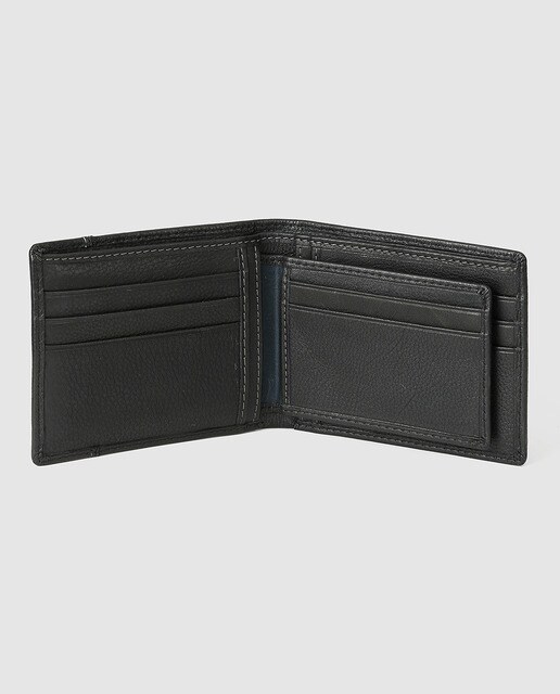 Cartera de piel negra con suplemento extraíble