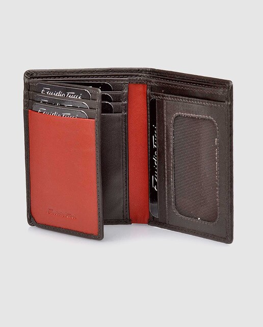 Cartera de piel trenzada marrón
