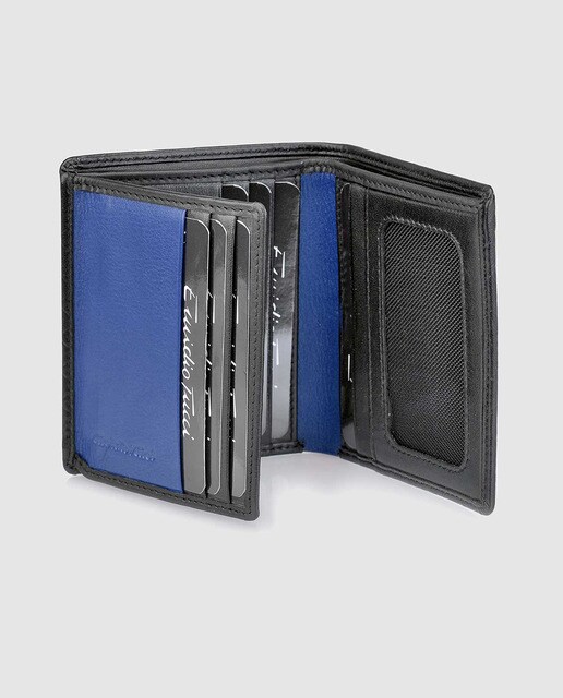Cartera de piel trenzada negra