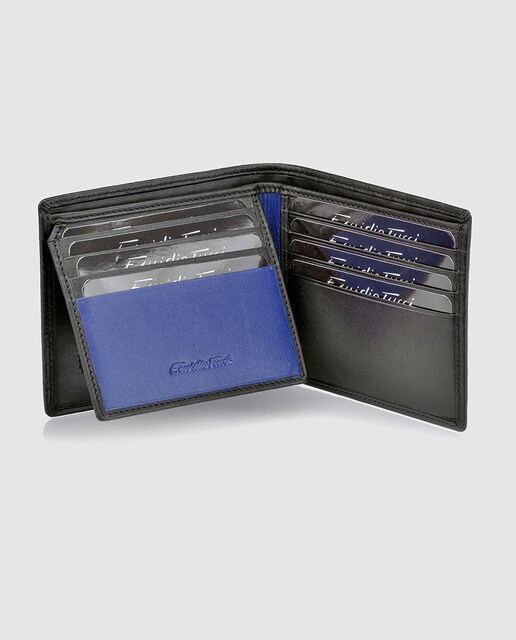Cartera de piel trenzada negra