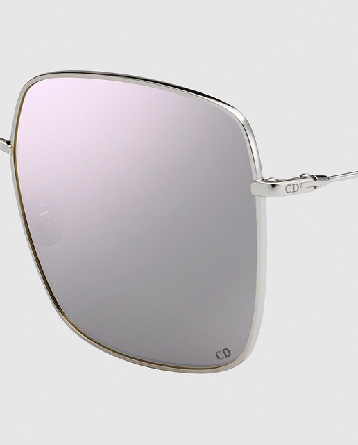 Gafas de sol de mujer Dior Sterllaire metálicas cuadradas plateadas