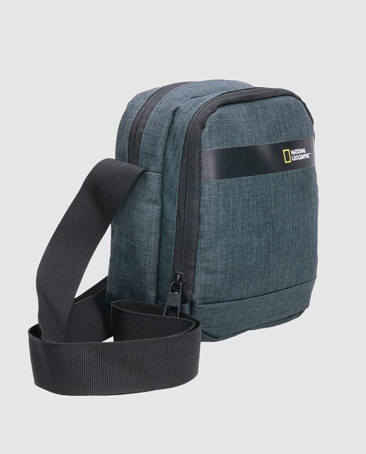 Bandolera de hombre en color gris con dos compartimentos