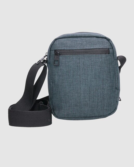 Bandolera de hombre en color gris con dos compartimentos