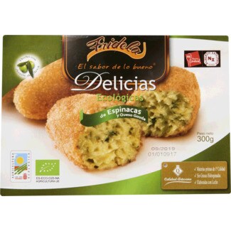 Fridela Croquetes de Espinafres e Queijo Gouda Biológicos embalagem 300 g