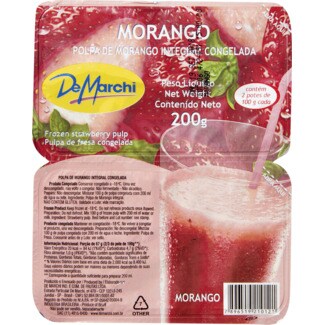De Marchi Polpa de Morango Integral Congelada embalagem 200 g