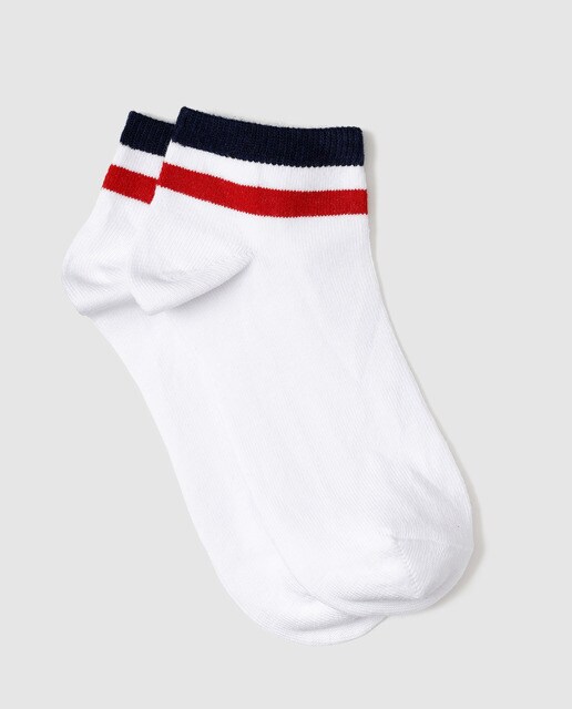 Calcetines de niño Cotton Juice en blanco con doble raya