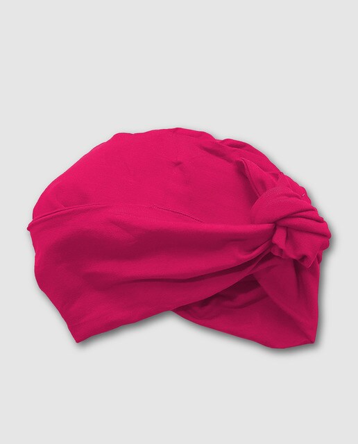 Pañuelo turbante en tejido natural rosa