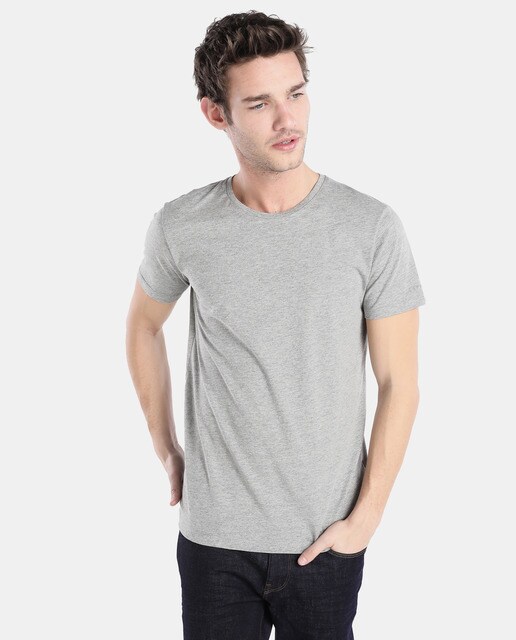 Camiseta de hombre Esprit básica gris de manga corta